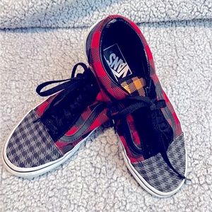 Vans multi color plaid patchwork men’s 6.5 women’s 8
